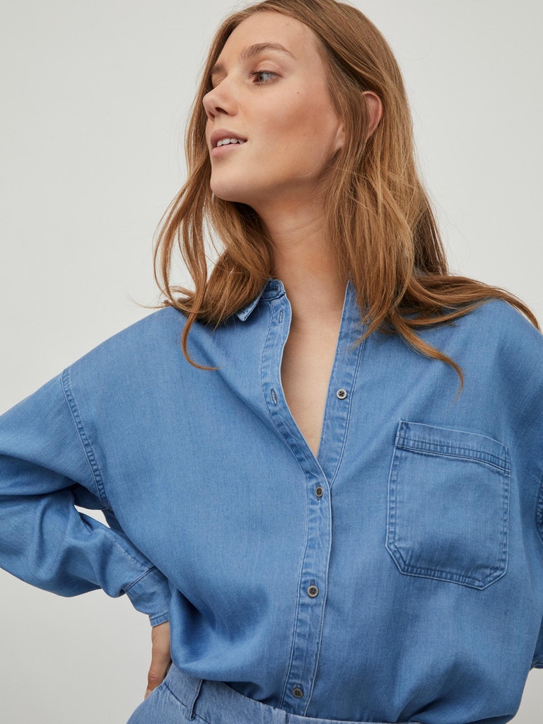 Vila - Long Sleeve Oversize Shirt - 14074593