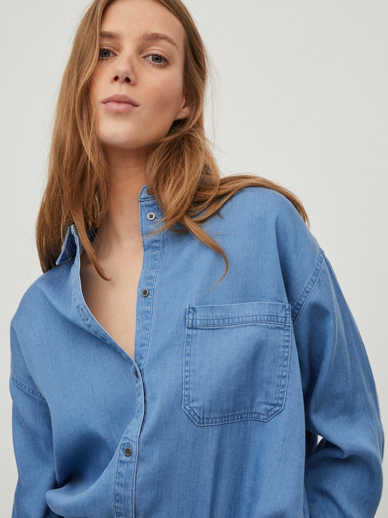 Vila - Long Sleeve Oversize Shirt - 14074593