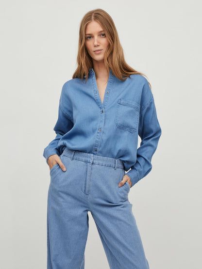 Vila - Long Sleeve Oversize Shirt - 14074593