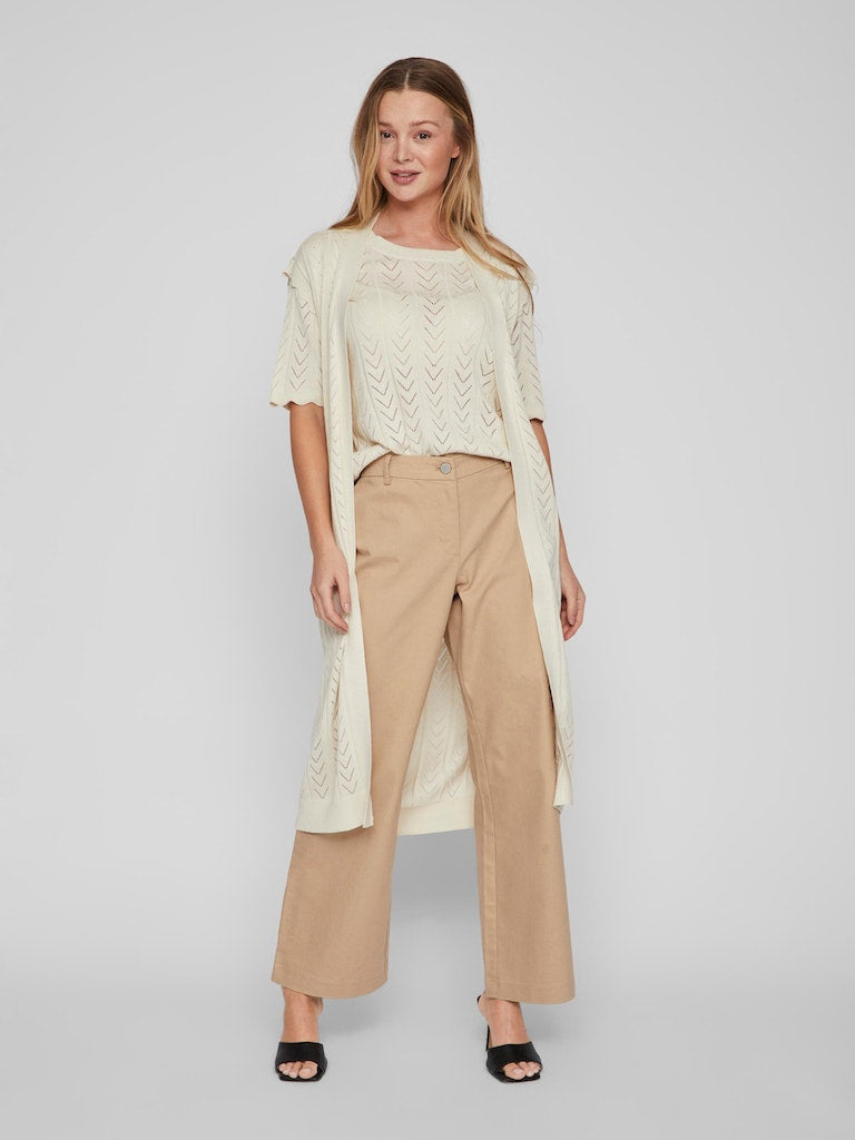 Vila - Shelly Long Sleeveless Knit Vest - 14081483