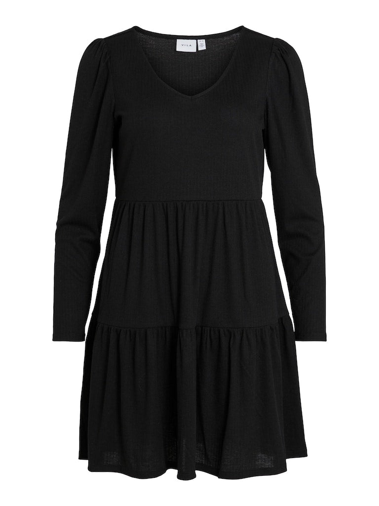 Vila - Bania Long Sleeve V-Neck Dress - 14080500