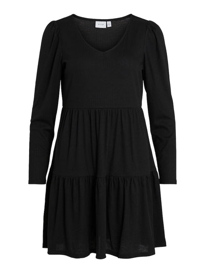 Vila - Bania Long Sleeve V-Neck Dress - 14080500