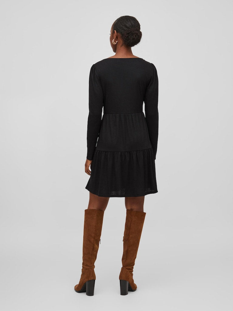 Vila - Bania Long Sleeve V-Neck Dress - 14080500