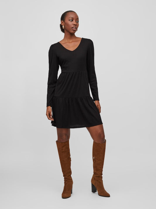 Vila - Bania Long Sleeve V-Neck Dress - 14080500