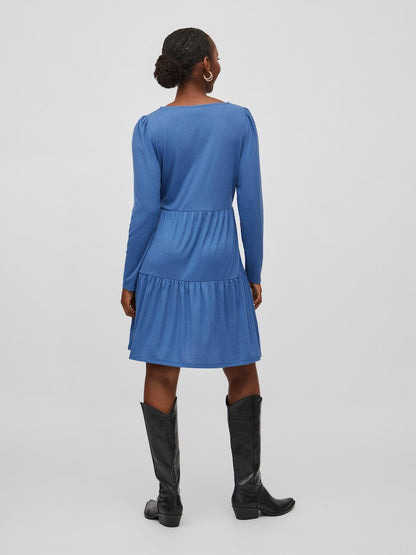 Vila - Bania Long Sleeve V-Neck Dress - 14080500