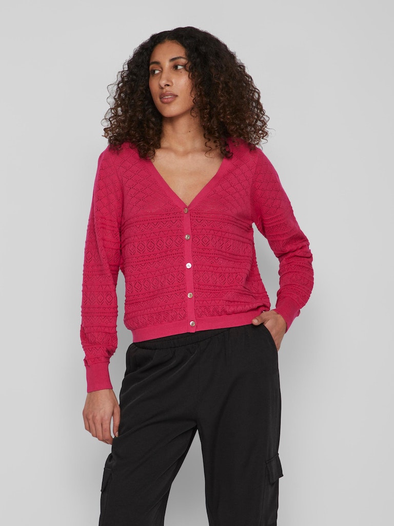 Vila - Augusta V-Neck Longsleeve Knit Cardigan - 14082045