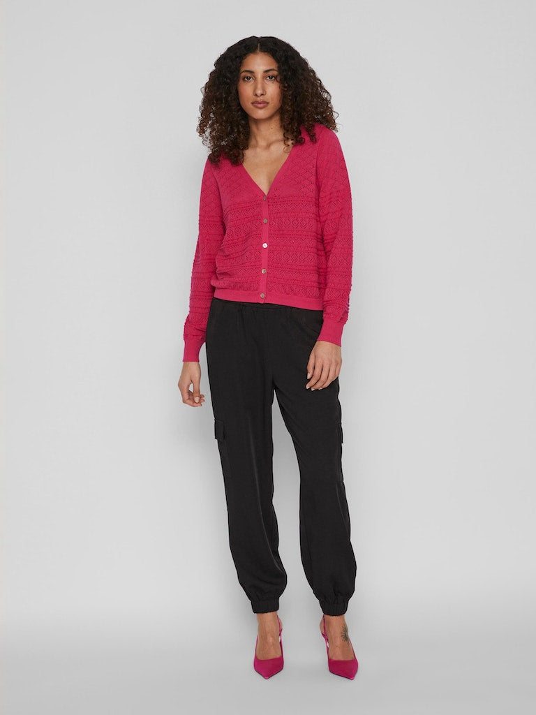 Vila - Augusta V-Neck Longsleeve Knit Cardigan - 14082045