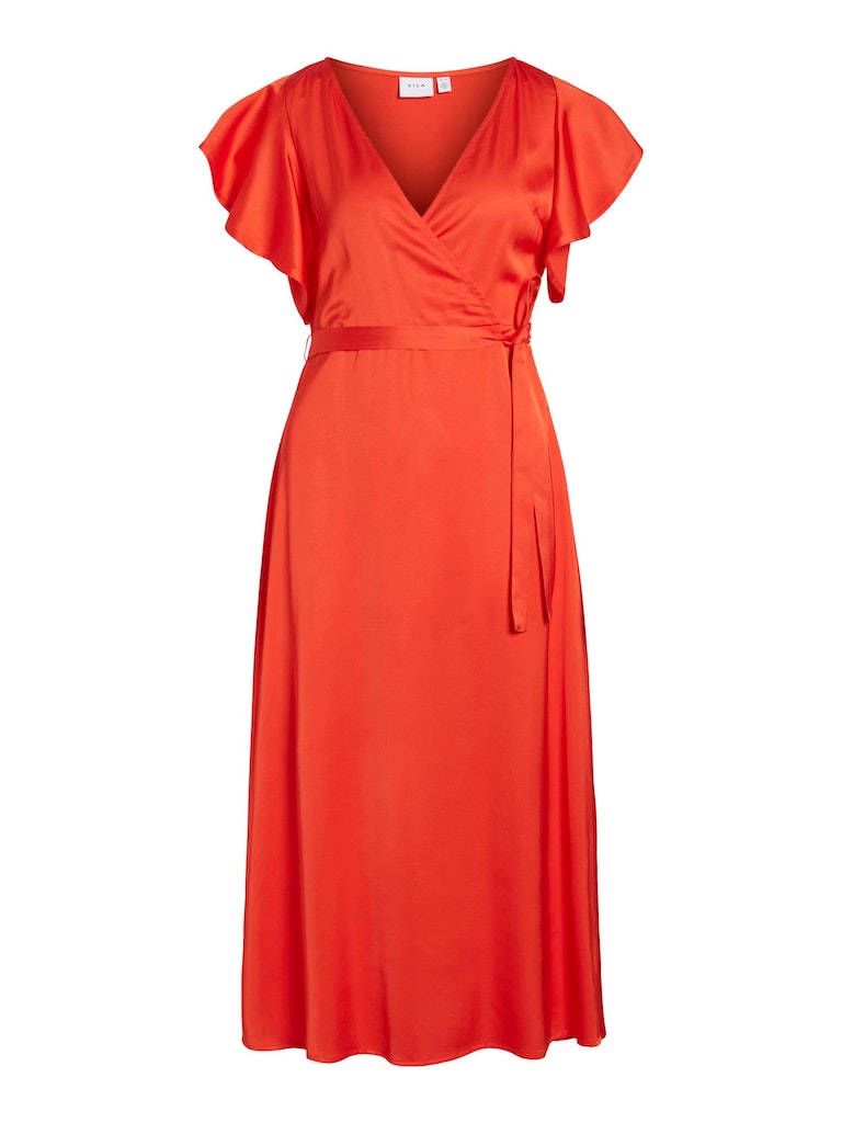 Vila - Carolina Short-Sleeved Wrap Midi Dress - 14083043