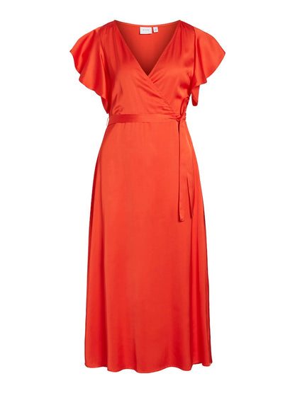 Vila - Carolina Short-Sleeved Wrap Midi Dress - 14083043