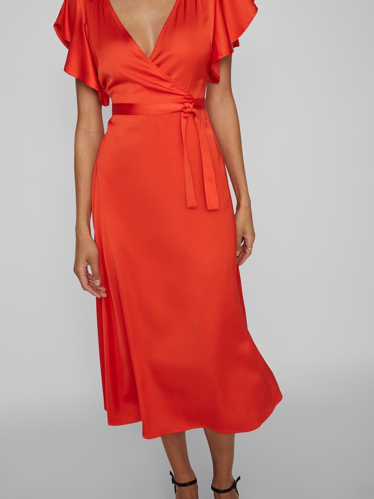 Vila - Carolina Short-Sleeved Wrap Midi Dress - 14083043