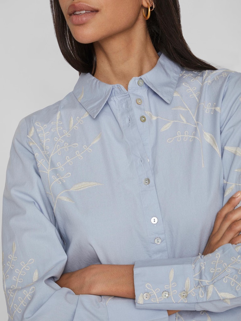 Vila - Longsleeve Shirt with Embroidery - 14085796