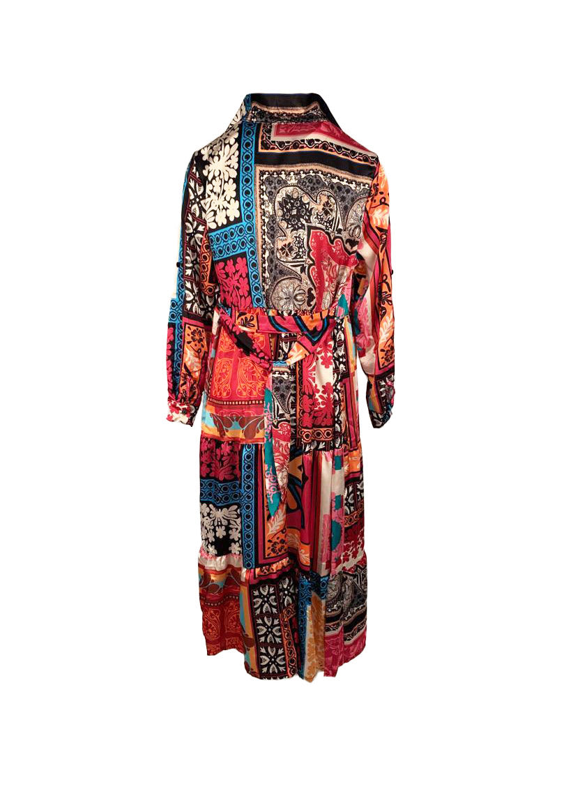 Lipstick - Long Print Shirt Dress - 19536